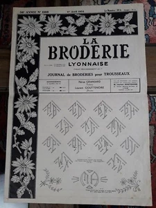 ANCIEN JOURNAL LA BRODERIE LYONNAISE N°1106 1954 VINTAGE EMBROIDERY PATTERNS - Imagen 1 de 4