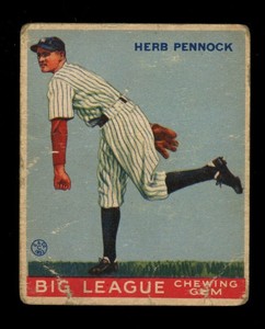 1933 Goudey #138 R319 Herb Pennock PR HOF Yankees