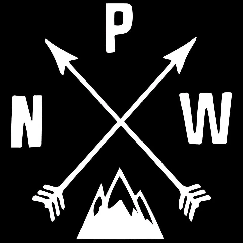 Pacific Northwest Mountains PNW (blanco) 4,8" x 5,1" Foto 1 de 1