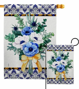 Baby Blue Bouquet Garden Flag Floral Spring Decorative Gift Yard House Banner - Picture 1 of 17