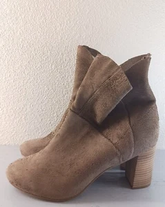 Seychelles Anthropologie Textured Ankle Boots Womens Size 11 Brown Heeled Zip - Picture 1 of 8