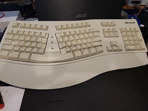 Vintage Microsoft Natural Keyboard 59758 Ergonomic Wired PS/2 (not USB) - Picture 1 of 7