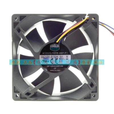 1PCS Cooler Master A12025-18RB-4BP-F1 DF1202512RFHN DC12V 0.32A 12CM 4-Wire Fan - Image 1 of 3