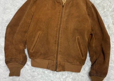 Schott Suede Bomber Jacket Leather Blouson Size 42 color Brown fashion outer - Image 1 of 4