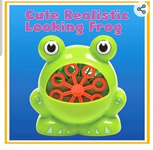 Kids children bubbles machine maker green frog for party oudoor play - Picture 1 of 3