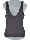 NA KD Tank Vest Top Black Ribbed Cotton Organic V Neck Casual Basic size M BNWT