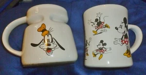 Lot/2 Sturdy DISNEY His & Hers? COFFEE MUGS: GOOFY TRAVEL & MINNIE'S MOODS, Exc - Picture 1 of 4