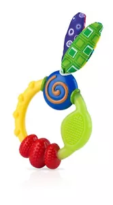 Nuby Wacky Soothing Teething Ring - Fun Colors - Multiple Textures - BPA Free - Picture 1 of 9