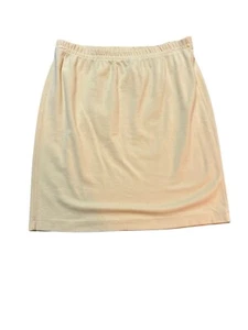 PERUVIAN CONNECTION Pima Cotton Stretchy Yellow Knit Short Skirt Size Medium - Picture 1 of 7