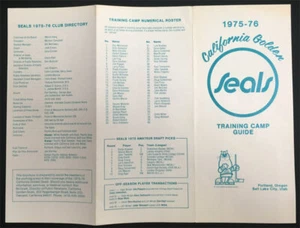 1975-76 California Golden Seals Training Camp Guide Rare Oakland Hockey in OR/UT - Picture 1 of 2