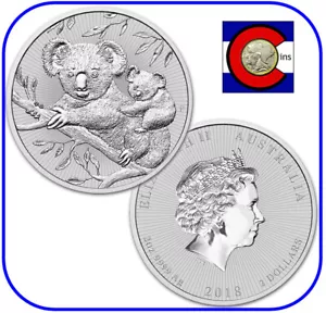 2018 Australia Koala & Baby 2 oz Piedfort Silver Coin- Next Generation - Capsule - Picture 1 of 3