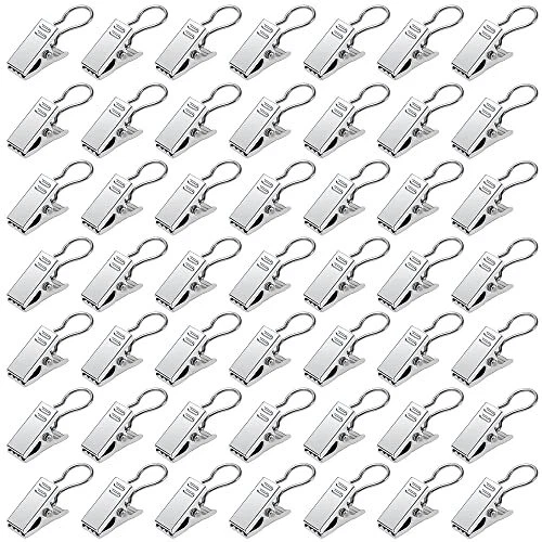 YIXISI 50 Pezzi Clip per Tendine con Gancio, Clip per Tende in Acciaio (m3G) - Immagine 1 di 1