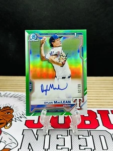 2021 Bowman Chrome Prospects 1st Auto Green Refractor Dylan Maclean RC /99 - Picture 1 of 2