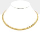 Omega Necklace Omega Chain Choker ST08 18" Long 3/8"W GOLD