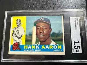 1960 Topps - Hank Aaron - #300 - SGC grado 1,5 - Milwaukee Braves, HOF - Foto 1 di 5