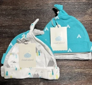 Baby Boys' 3pk (2) Basic Hat - Cloud Island 0-3 Months. - Picture 1 of 4