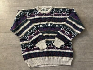 Vtg Van Heusen 417 Crew Neck Sweater Cosby Sz XL 100% Cotton Coogi - Picture 1 of 6