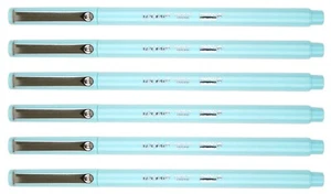 Marvy Uchida Le Pen 6 Pc Pale Blue 0.3mm Smooth Micro Fine Plastic Point LePen - Picture 1 of 2