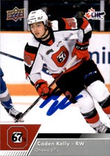 Caden Kelly Signed Autographed 22/23 Upper Deck CHL card Ottawa 67's