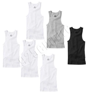 3/6 Pack Men 100% Cotton Ribbed Tank Top A-Shirt Wife Beater Undershirts S-2XL - Picture 1 of 9