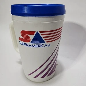 Vintage 90's Super America Gas Station Automug Travel Mug Cup Coffee 34 Oz - Picture 1 of 4