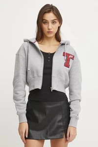 FELPA FELPE MAGLIA DONNA TOMMY JEANS DW0DW20535 COTONE GRIGIO ORIGINALE PE 2025 - Picture 1 of 3