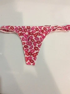 Vintage 2007 Victoria Secret Sexy Little Things Logo Mesh Insert Thong Size L - Picture 1 of 4