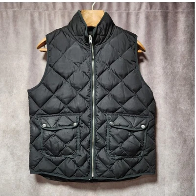 Chaleco acolchado Woolrich acolchado relleno de plumón negro para mujer XL bolsillos con cremallera completa Foto 1 de 4