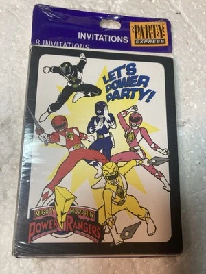 De colección Mighty Morphin Power Rangers Fiesta de Cumpleaños Invitaciones Time Force Tazas  Foto 1 de 4