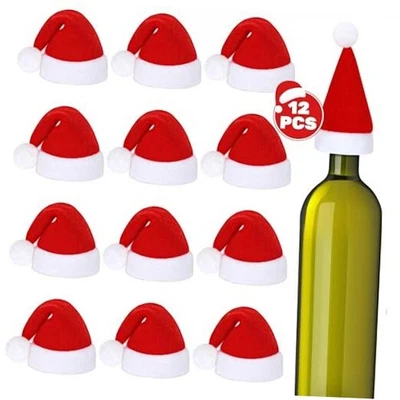 Mini Sombreros de Papá Noel, Sombreros de Navidad de Terciopelo a Granel, 2.75" x 4.3" Pequeño Sombrero de Papá Noel 12 Piezas Foto 1 de 4