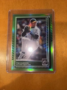 2025 Donruss Tim Hudson #20 - Ottica Holo Verde Lime /149 A’s Color Match - Foto 1 di 2