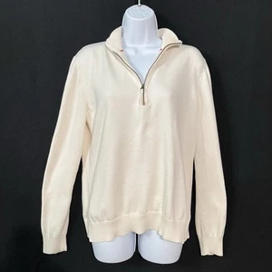 Foxcroft Mock neck Half zip Sweater XL Ivory white Supima cotton Womens - Picture 1 of 8