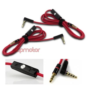 2X 4FT 3.5MM AUX REPLACEMENT CABLE RED W/CONTROL TALK LG OPTIMUS BLACKBERRY Q10 - Picture 1 of 1