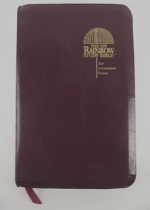 The NIV Rainbow Study Bible 1992 Color Coded Bold Line Edition RSI Burgundy - Picture 1 of 13