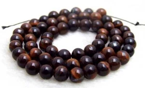 Cuentas sueltas redondas naturales multicolores ojo de tigre de 6 mm hebras para hacer joyas 15" - Imagen 1 de 12