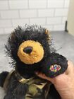 Ganz Webkinz Black Bear Plush Stuffed Toy No Code Camouflage Outfit
