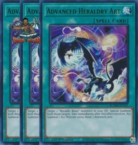 Yugioh! 3x Arte Heráldico Avanzado BLMM-EN161 Ultra Raro 1ª Edición Casi Nuevo - Imagen 1 de 1