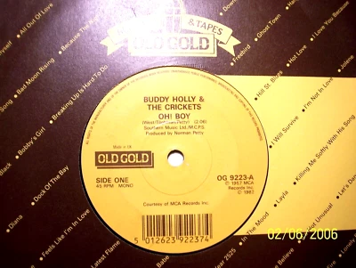 45rpm vinyl record....Buddy Holly.....Oh! Boy/Not Fade Away......50s Rock n Roll - Image 1 of 2