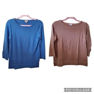 Talbots Cashmere Silk Blend Sweater Lot Of 2 Size SP - Picture 1 of 9