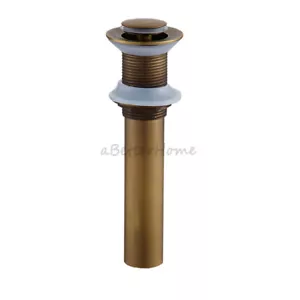 Press Pop-Up Antique Bathroom Basin Drain Brass made Water Waste for Sink Faucet - Picture 1 of 5