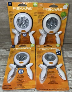 Fiskars Lot of 4 NIP Hand Held Paper Punchs - Large (2) and XLarge (2) Butterfly - Picture 1 of 10