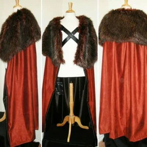 Unisex Rust color Faux Fur Cloak - LARP Party Halloween Costume - Picture 1 of 1