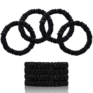 22 Momme 100% Pure Mulberry Silk Scrunchies (4 PCS) - Small Hair Elastics - Picture 1 of 7