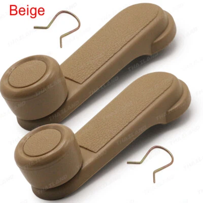 For Nissan Frontier Navara D21 D22 1986 05 Window Crank Handle Beige Pair - Image 1 of 4