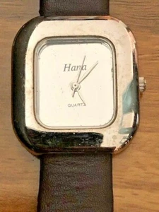 Retro Contemporary Hana Quartz Ladies Watch Art Deco Design Chic Leather Strap - Picture 1 of 7