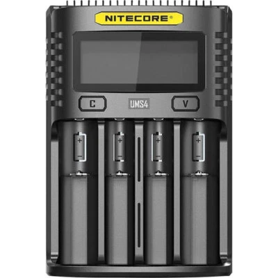 NiteCore NC-UMS4 UMS4 Charger, QC 2.0, 4 Slots, LCD, 3000mA Max - Image 1 of 4