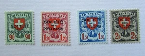 SWITZERLAND OFFICIALS SCOTT 2031 TO 2034 GRILLED LEAGUE OF NATIONS 1935 MNH - Picture 1 of 2