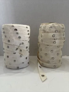 Roll of 75 yards Cream Snap Tape Trim/ 0.75" Cotton Twill Tape/ 1 1/2" Spacing - Picture 1 of 6