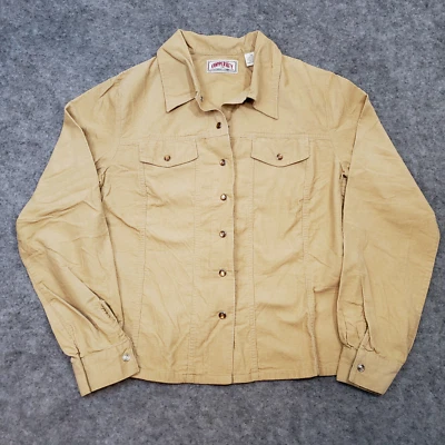 Copper Key Corduroy Womens Medium Tan Pearl Snap Western Pockets - Image 1 of 4