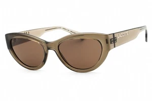 LACOSTE L6013S 210 Sunglasses Transparent Brown Frame Green Lenses 54mm - Picture 1 of 4